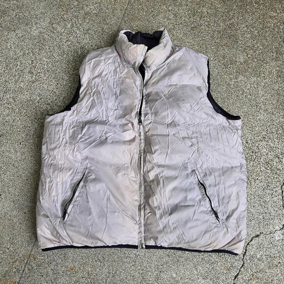 Vtg 90s MOOSE CREEK Plain Earthtone Outdoors Down Fill Reversible Puffer Vest XL - Picture 2 of 7